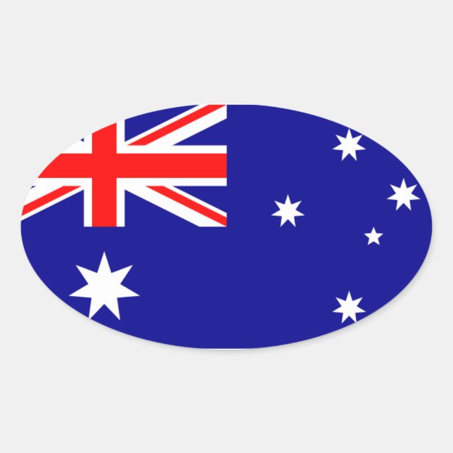 Nationale Flagge Australiens Ovaler Aufkleber (Vorderseite)