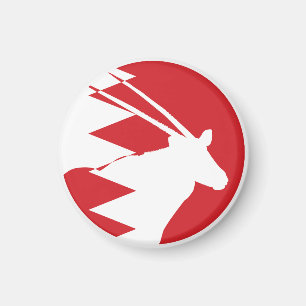 Nationale Flagge Bahrains Arabiens oryx Bahraini Magnet