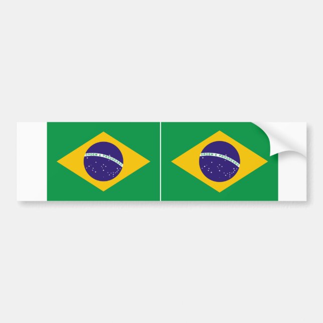 Nationale Flagge Brasiliens Autoaufkleber (Vorne)