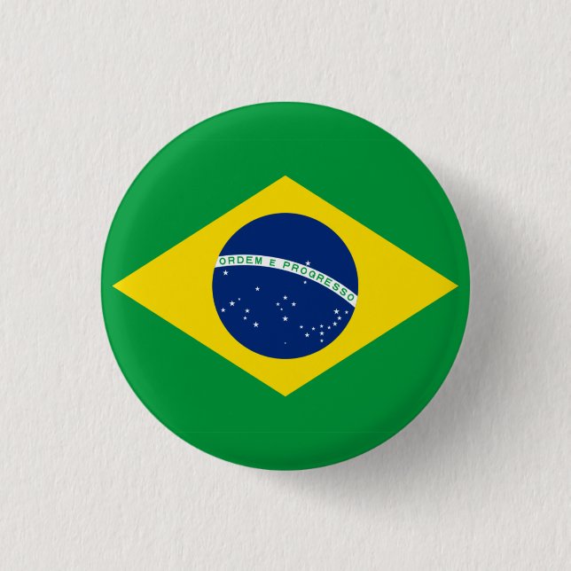 Nationale Flagge Brasiliens Button (Vorderseite)