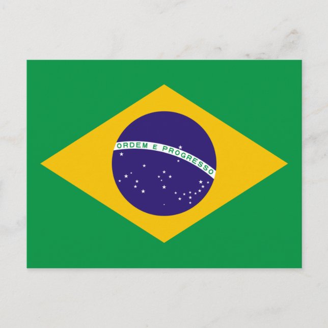Nationale Flagge Brasiliens Postkarte (Vorderseite)