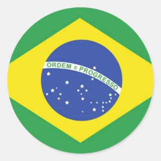 Nationale Flagge Brasiliens Runder Aufkleber