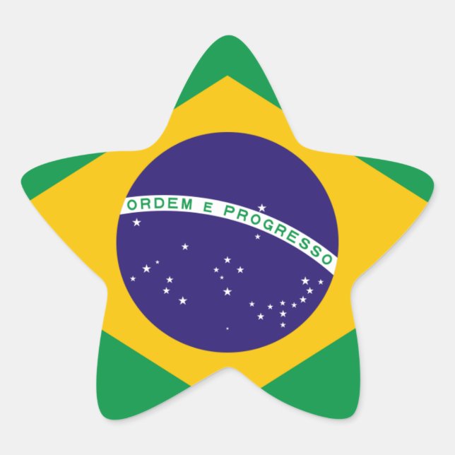 Nationale Flagge Brasiliens Stern-Aufkleber (Vorderseite)
