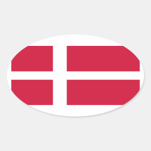 Nationale Flagge Dänemarks Ovaler Aufkleber