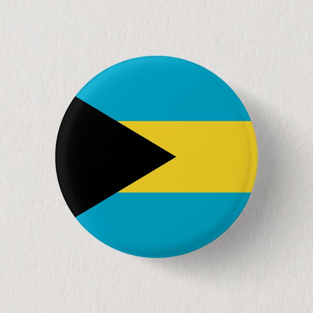 Nationale Flagge der Bahamas Button (Vorderseite)