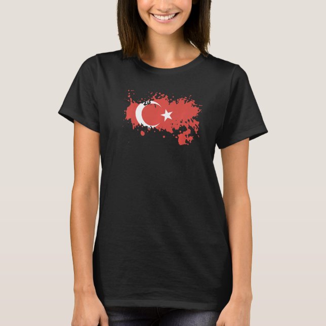 Nationale Flagge der Türkei Souvenir für Frauen T-Shirt (Vorderseite)