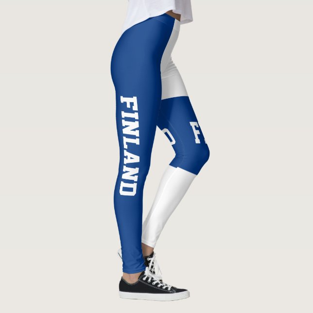 Nationale Flagge Finnlands anpassen Leggings (Rechts)