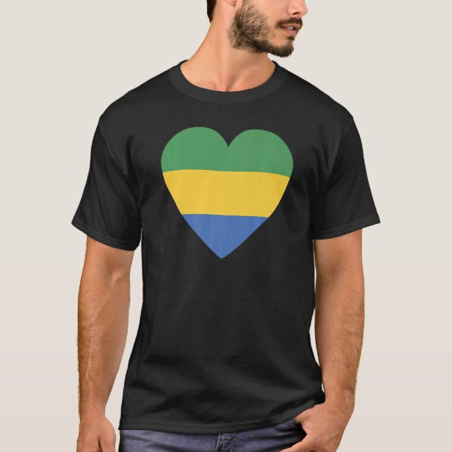 Nationale Flagge Gabuns Andenken für Männer Frauen T-Shirt (Vorderseite)