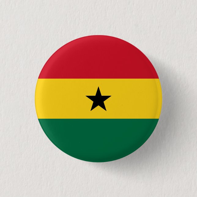 Nationale Flagge Ghanas Button (Vorderseite)