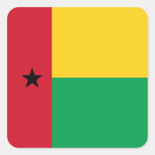 Nationale Flagge Guinea-Bissau Quadratischer Aufkleber
