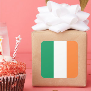 Nationale Flagge Irlands, irischer Standard, Banne Quadratischer Aufkleber