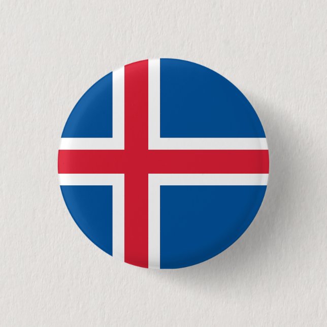 Nationale Flagge Islands Button (Vorderseite)
