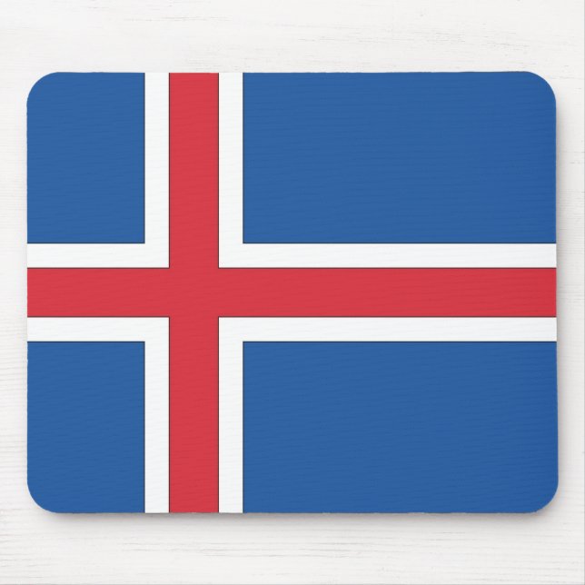 Nationale Flagge Islands Mousepad (Vorne)