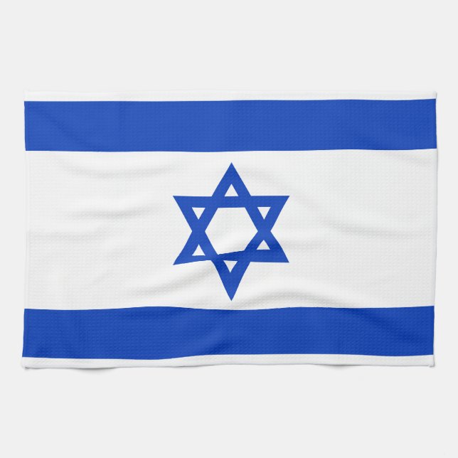 Nationale Flagge Israels - Authentische Fassung Geschirrtuch (Horizontal)