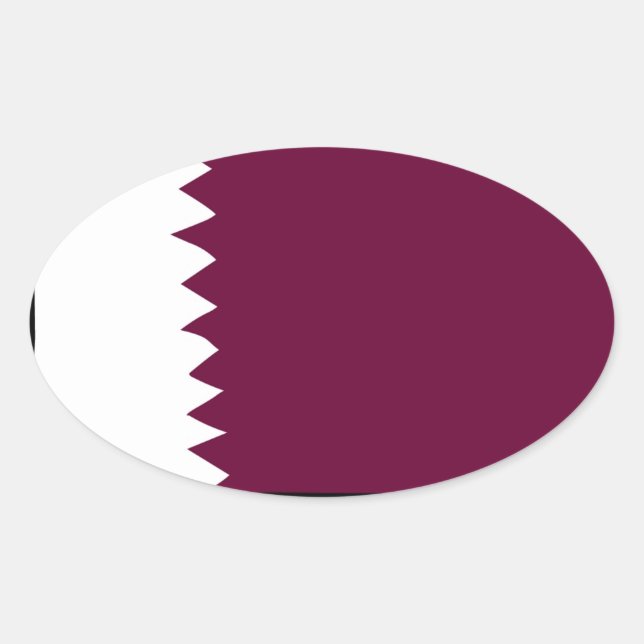 Nationale Flagge Katars Ovaler Aufkleber (Vorderseite)