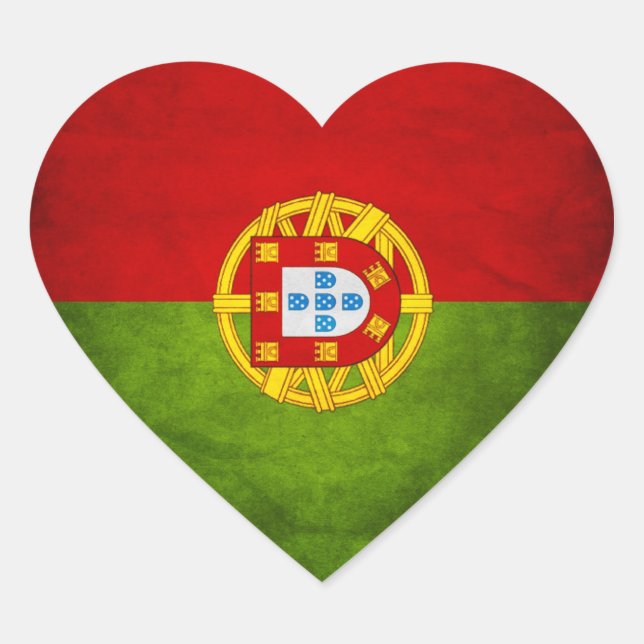 Nationale Flagge Portugals Herz-Aufkleber (Vorderseite)