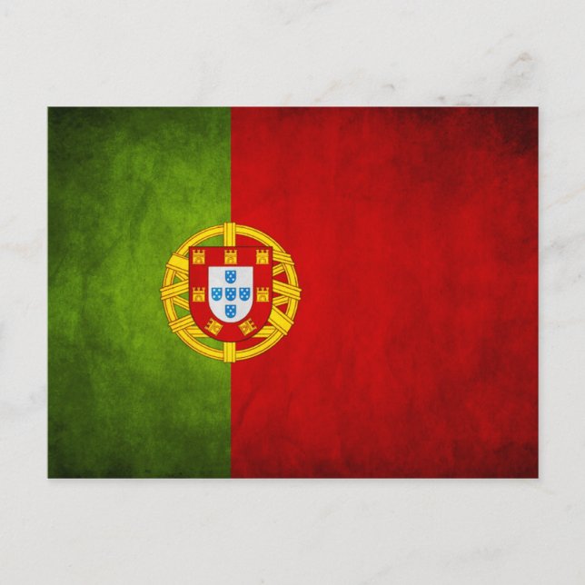 Nationale Flagge Portugals Postkarte (Vorderseite)