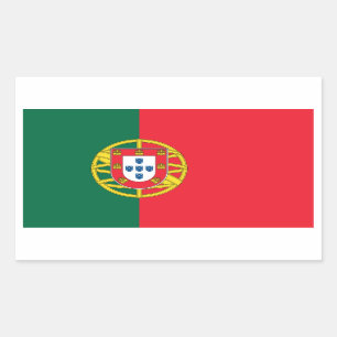 Nationale Flagge Portugals Rechteckiger Aufkleber
