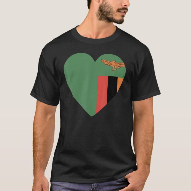 Nationale Flagge Sambias Souvenir für Männer 3 T-Shirt (Vorderseite)