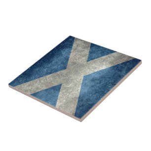 Nationale Flagge Schottlands - Vintage-Version Fliese