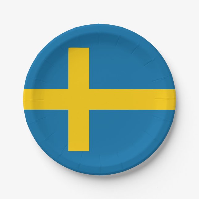 Nationale Flagge Schwedens Pappteller (Vorderseite)