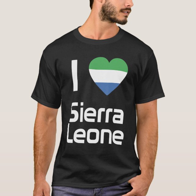Nationale Flagge Sierra Leones Souvenir für Männer T-Shirt (Vorderseite)
