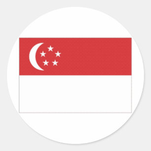 Nationale Flagge Singapurs Runder Aufkleber