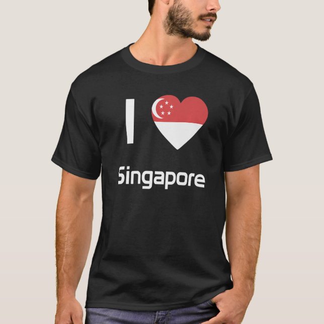 Nationale Flagge Singapurs Souvenir für Männer Fra T-Shirt (Vorderseite)