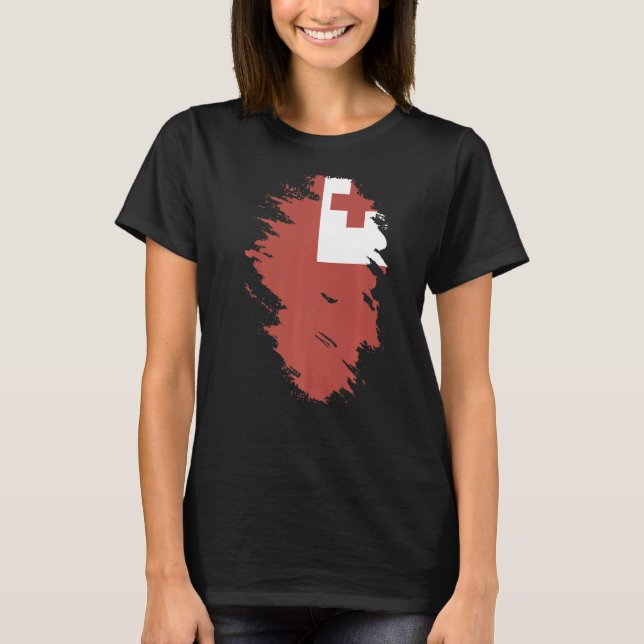 Nationale Flagge Tonga Souvenirgeschenk für Männer T-Shirt (Vorderseite)