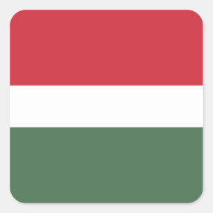 Nationale Flagge Ungarns Quadratischer Aufkleber