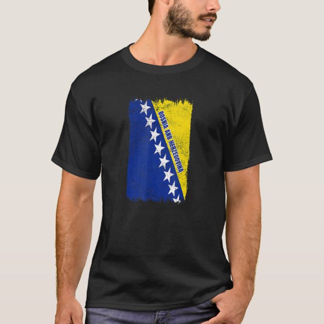 Nationale Flagge von Bosnien und Herzegowina T-Shirt (Vorderseite)