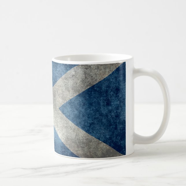 Nationale Flagge von Schottland - Vintage Version Tasse (Rechts)