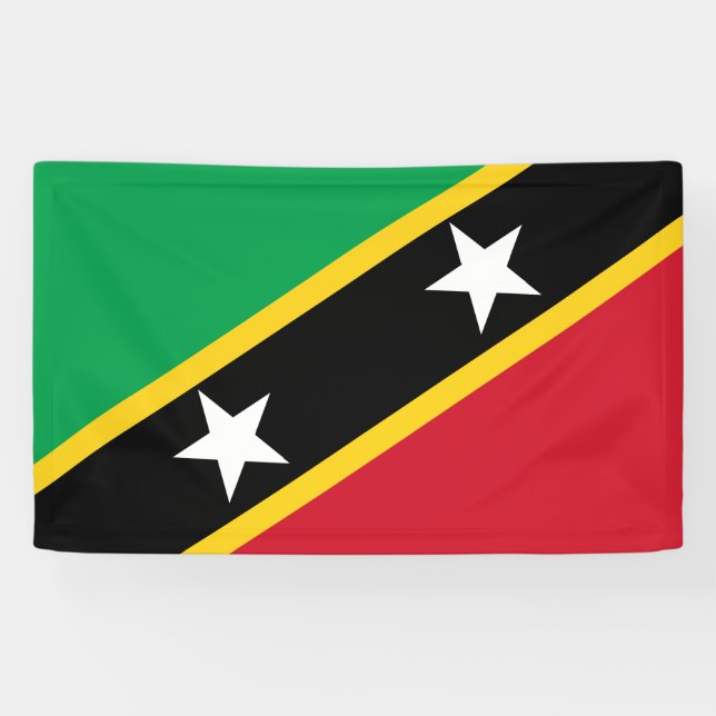 Nationale Flagge von St. Kitts und Nevis (Karibik) Banner (Horizontal)