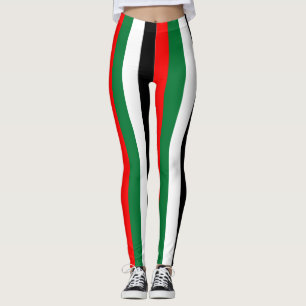Nationale Flaggenfarben der VAE vertikal gestreift Leggings