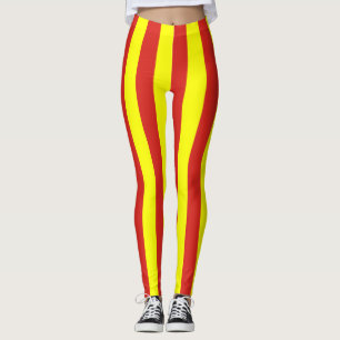 Nationale Flaggenfarben Vietnams vertikal gestreif Leggings