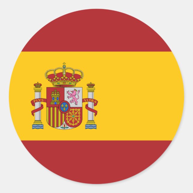 Nationale Flaggenkennzeichnung Spaniens Runder Aufkleber (Vorderseite)