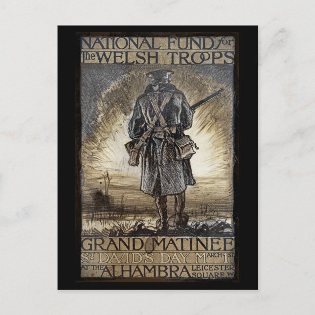 Nationale Fundraiser für walisische Truppen Postkarte (Vorderseite)