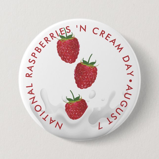 Nationale Himbeeren "n Creme Day"-Taste Button (Vorderseite)
