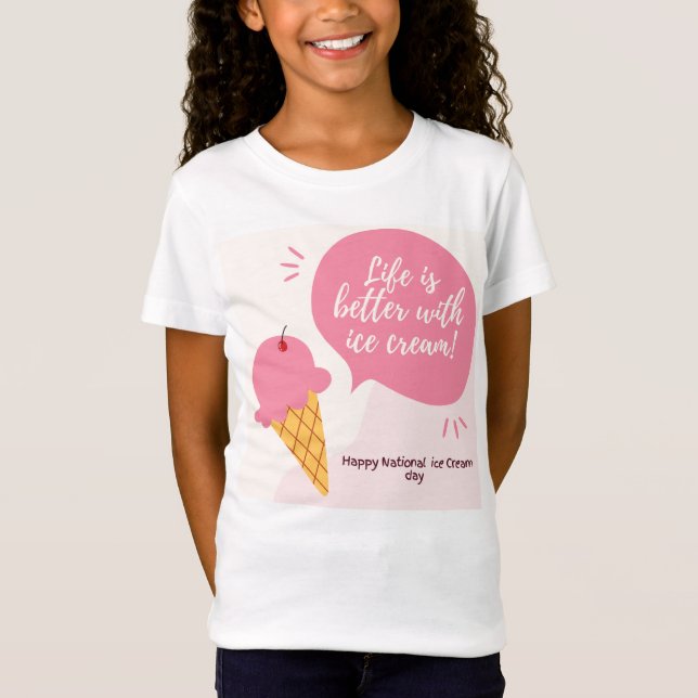 NATIONALE ICE CREAM DAY T SHIRT GIRLS (Vorderseite)