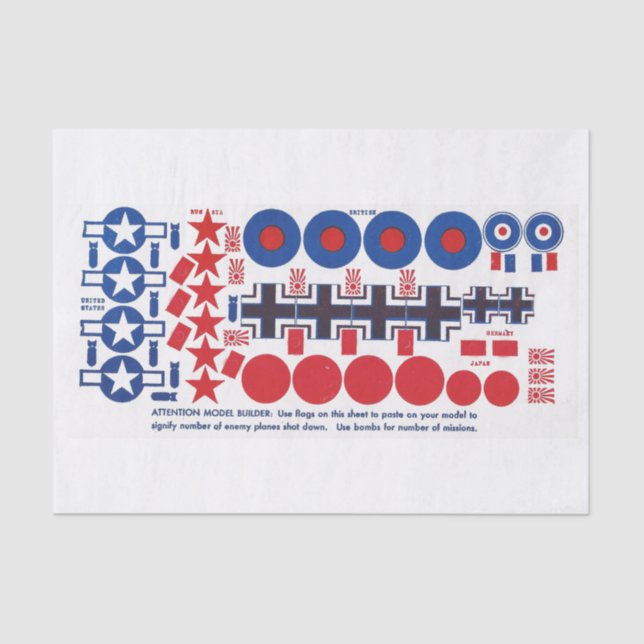 Nationale Insignien WWII Flugzeugmodells, FAC Seidenpapier (Vorderseite)