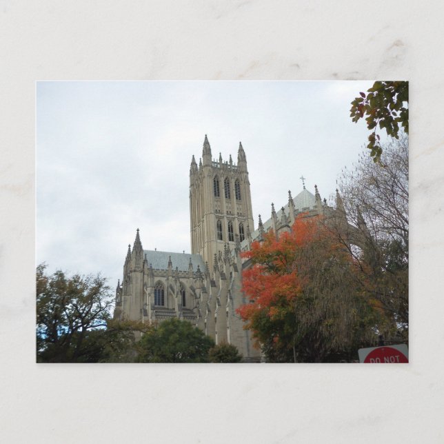 Nationale Kathedrale im Herbst Postkarte (Vorderseite)