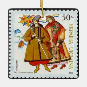 Nationale Kleidung der Ukraine ~ Weihnachten Brief Keramikornament
