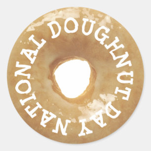 Nationale Krapfen-Tagesaufkleber Runder Aufkleber