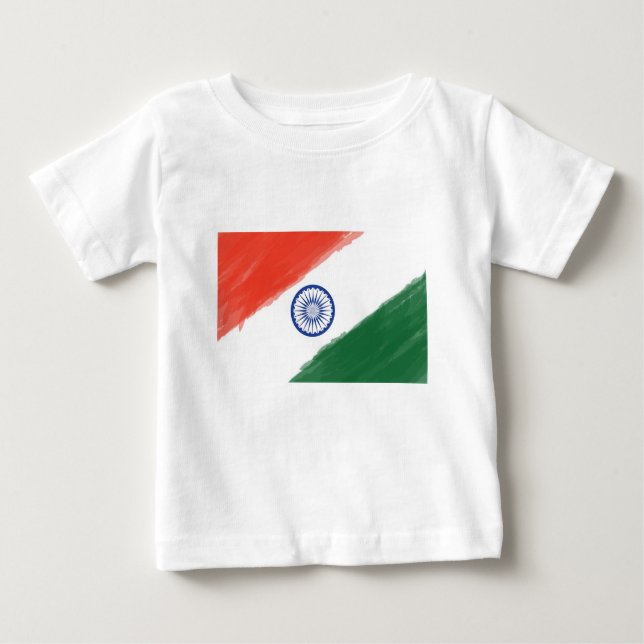 Nationale Land-Nation indische Baby T-shirt (Vorderseite)