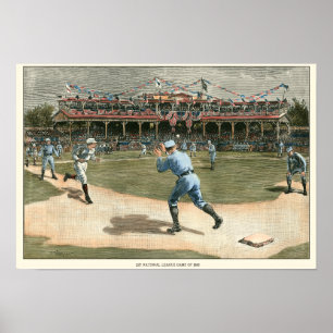 Nationale Liga-Baseball-Spiel 1886 Poster