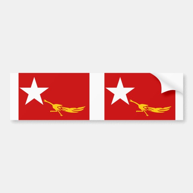 Nationale Liga für Demokratie, Myanmar-Flagge Autoaufkleber (Vorne)