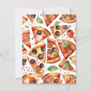 Nationale Pizza-Woche D - Wasserfarben Feiertagskarte