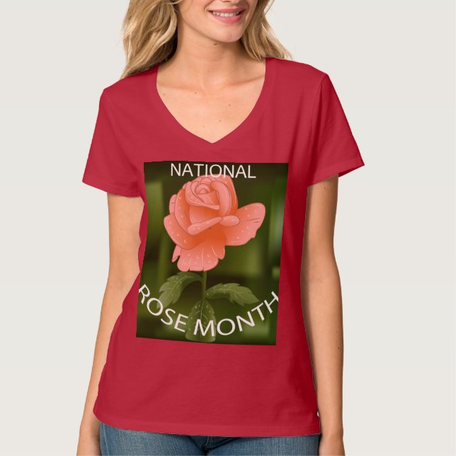 Nationale Rose Monat Shirt (Vorderseite)