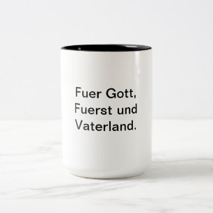 Nationale Souveränität muss für Liechtenstein Zweifarbige Tasse