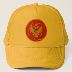 Nationale Tierflagge Montenegro Lion Montenegrén Truckerkappe